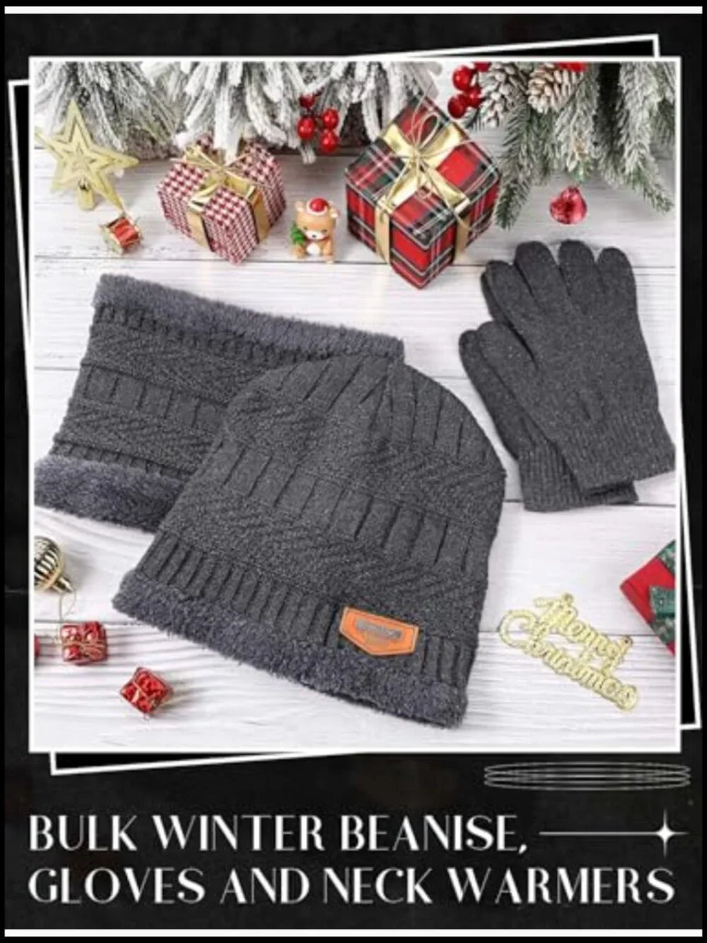 Bulk Winter Beanie Scarf Gloves Set for Men Women Unisex - 36 Pieces